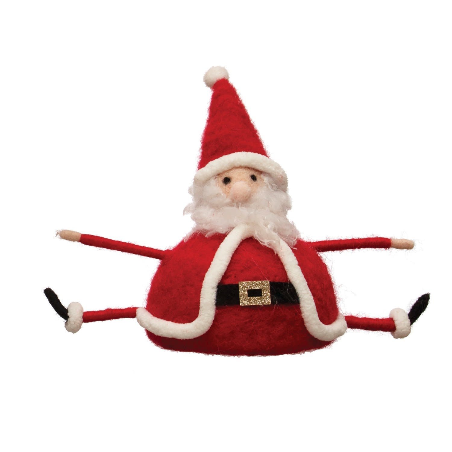 Wool Felt Sitting Santa, 4.5 in.