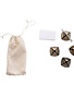 Round Metal Bell Place Card Holders w/ 12 Paper Cards, Set in Drawstring Bag