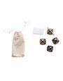 Round Metal Bell Place Card Holders w/ 12 Paper Cards, Set in Drawstring Bag