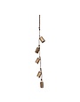 Hanging Metal Bells w/ Wood Beads on Jute Rope, 28"