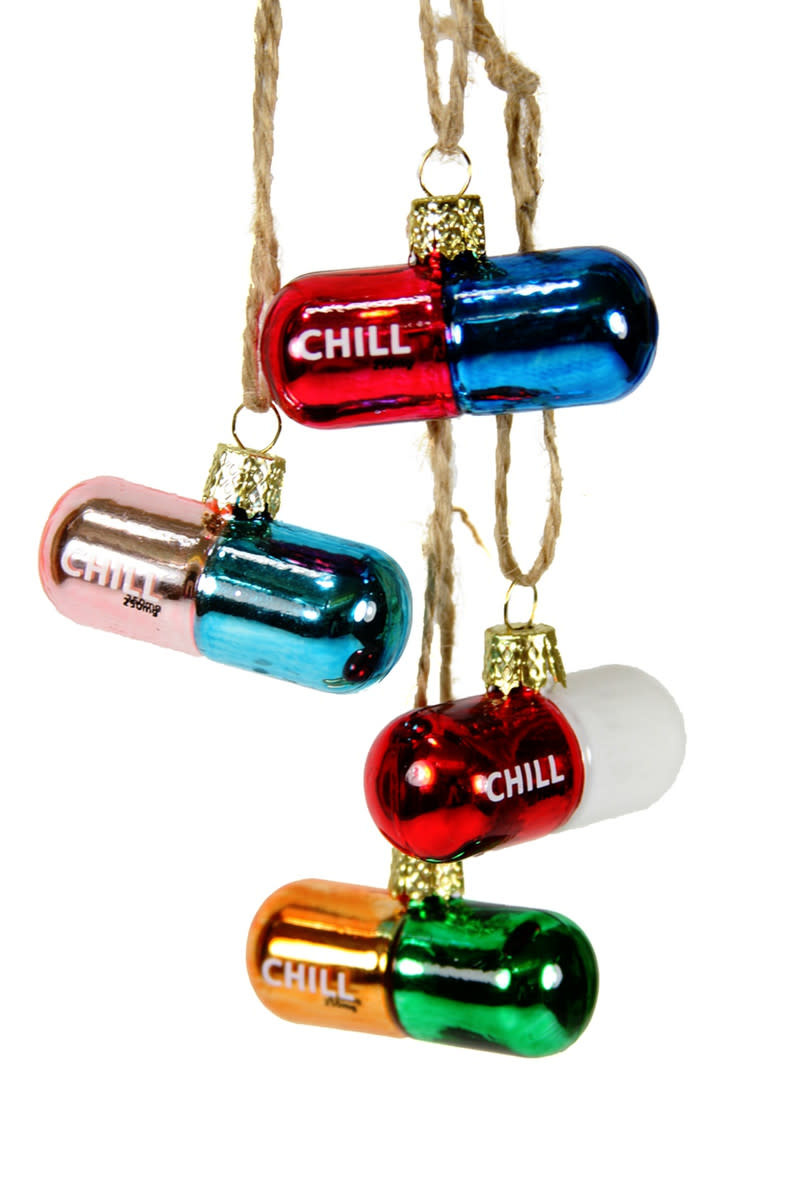 Assorted Chill Pill Ornament, Priced Individually