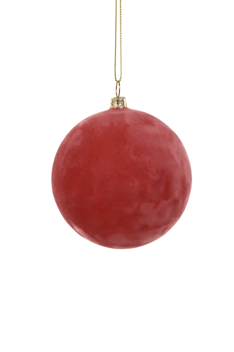 Crushed Velvet Ball Ornament, Rose