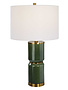 Ceramic Table Lamp, Green, 26 H
