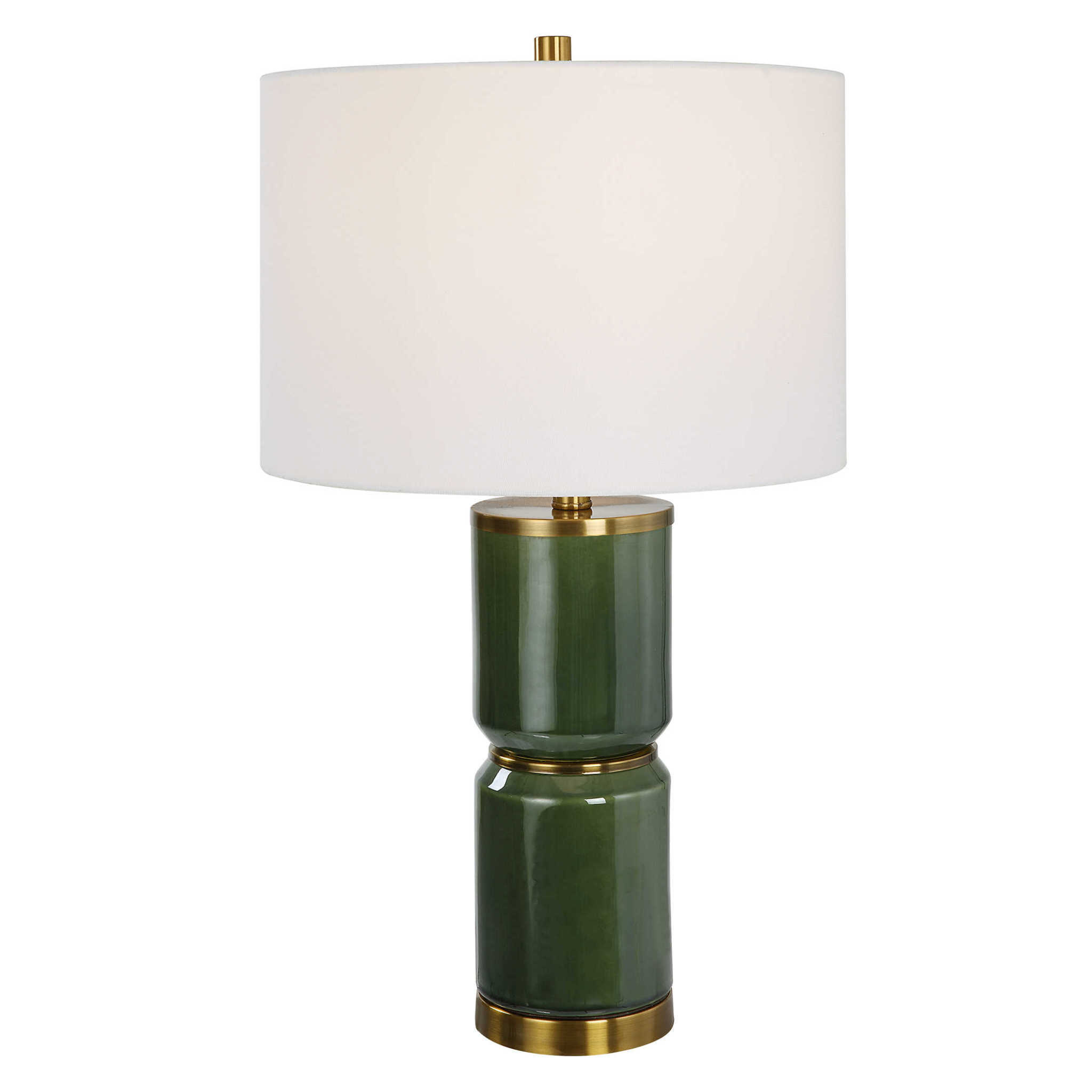 Ceramic Table Lamp, Green, 26 H