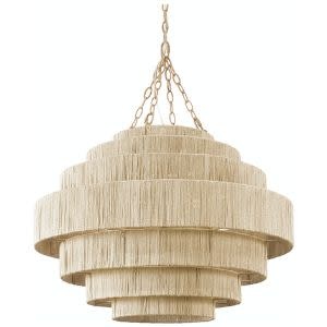 Everly Pendant-Natural,  30"x 22"+ 12" Connecting Chains, Available for local pick up