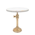 Marble & Antique Brass Adjustable Cake Plate, Small, 10"