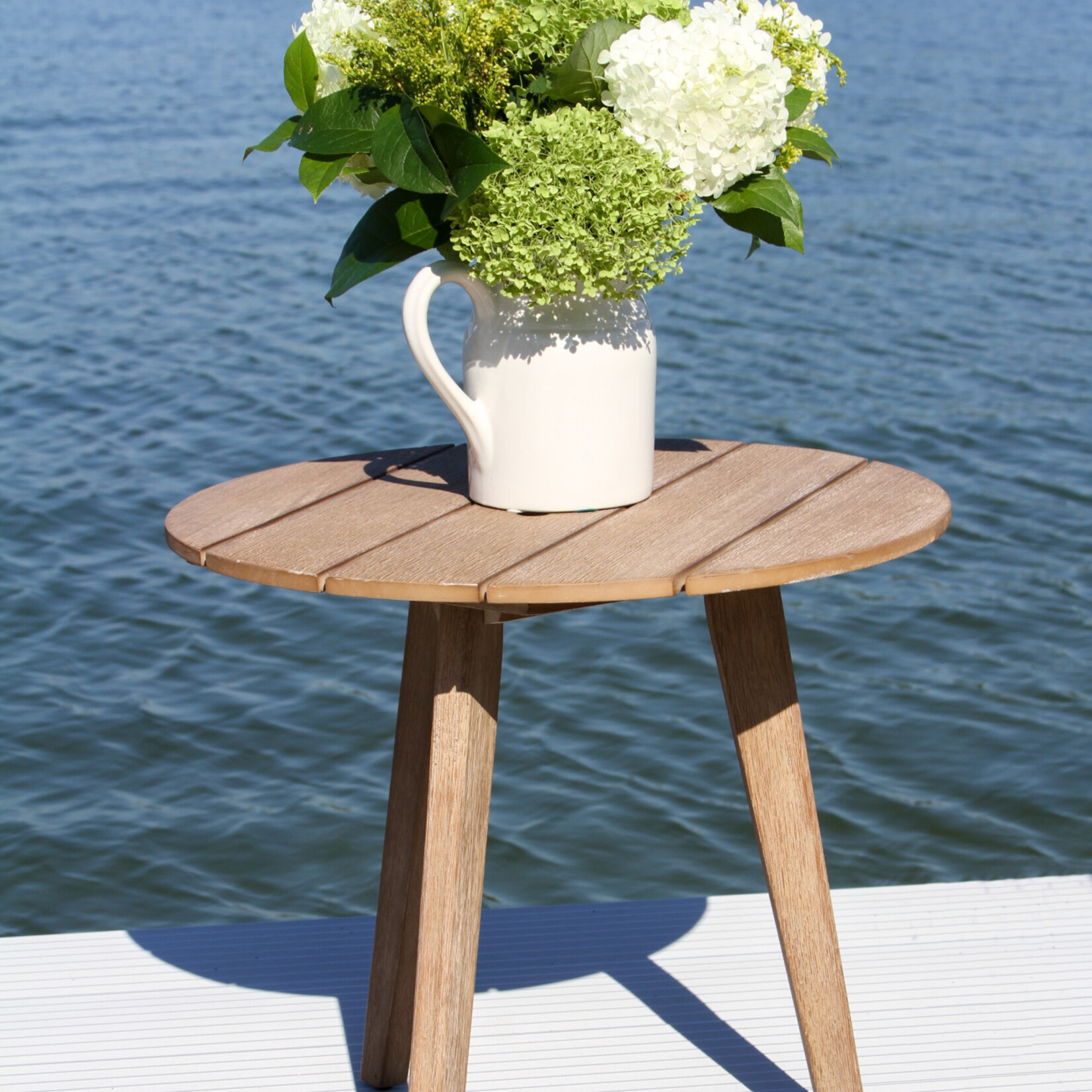 Antique Wash Eucalyptus Accent Table, 20"