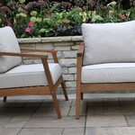 Eucalyptus Modern Captains Chair, Set of Two, 32 X 37.5 X 27