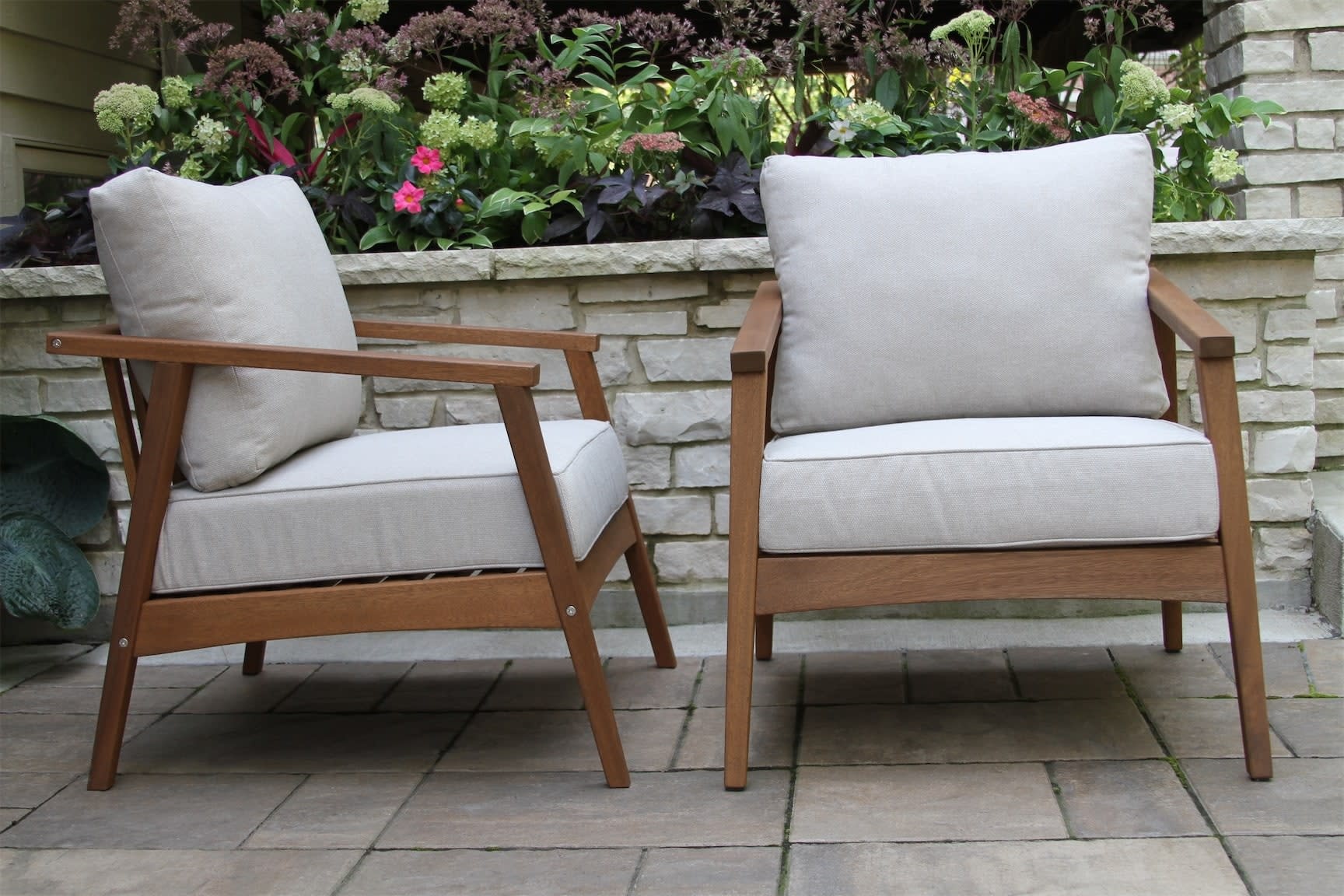 Eucalyptus Modern Captains Chair, Set of Two, 32 X 37.5 X 27, Furniture Available for  Delivery or Pick Up