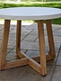 Round Ivory Composite & Washed Eucalyptus Accent Table 20", Furniture Available for Local Delivery or Pick Up