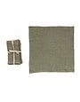 Stonewashed Square Linen Napkin Set, Olive, 18"