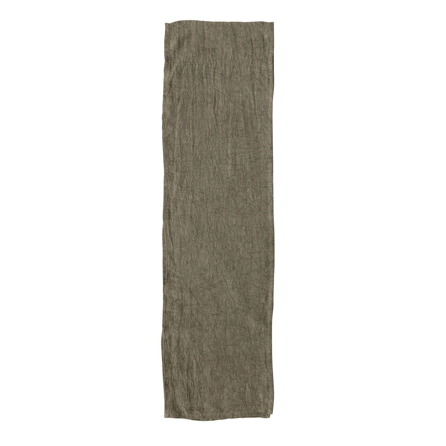 Stonewashed Linen Table Runner, Olive, 108"