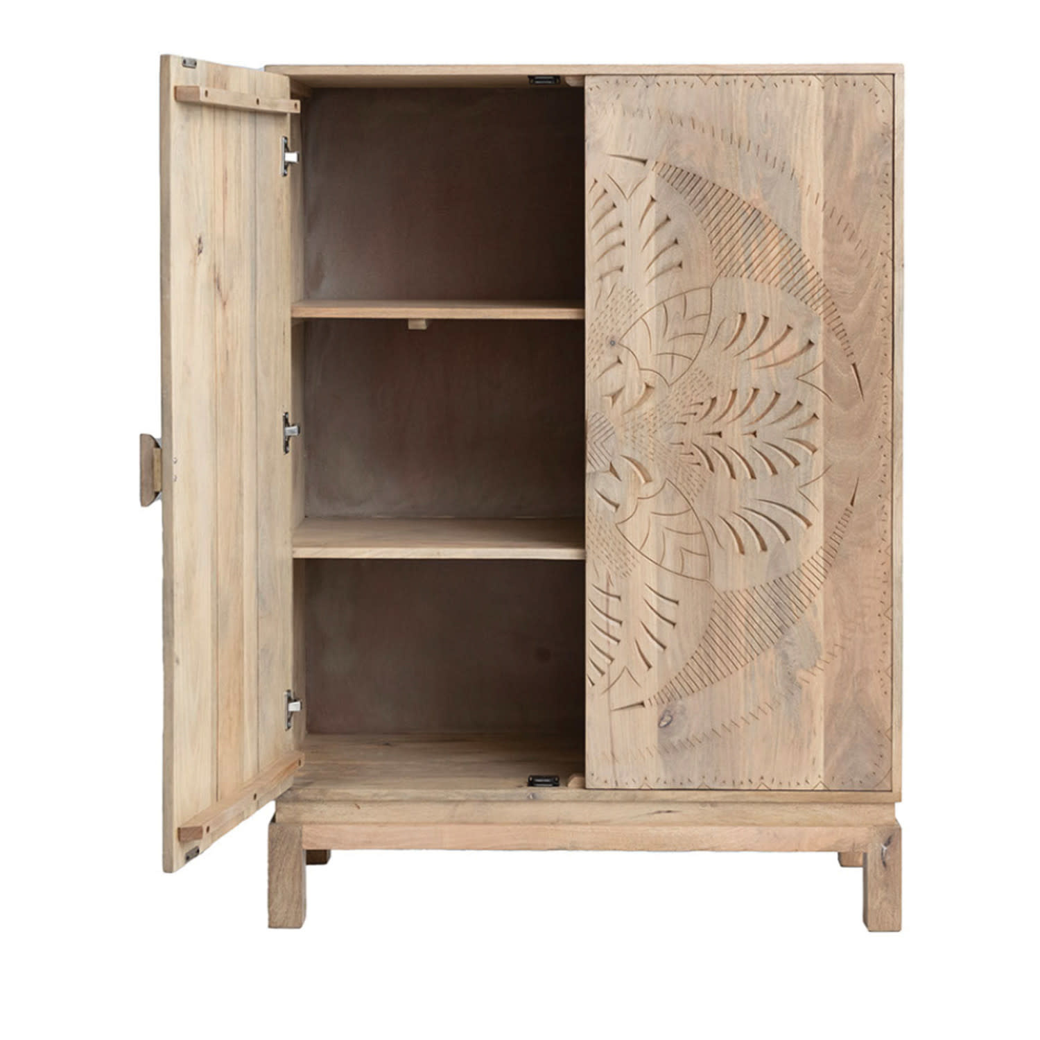 Carved Mango Wood Cabinet  39 x 16 x 54 Furniture Available for Local Delivery or Pick Up