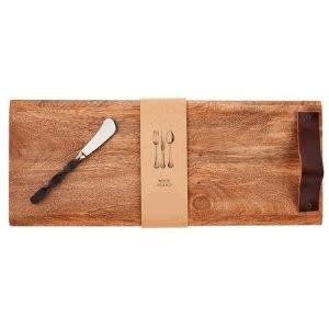 Rectangle Wood Board w/ Leather Handle
