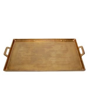 Antique Brass Tray w/ Handles, 11.5" x 20"
