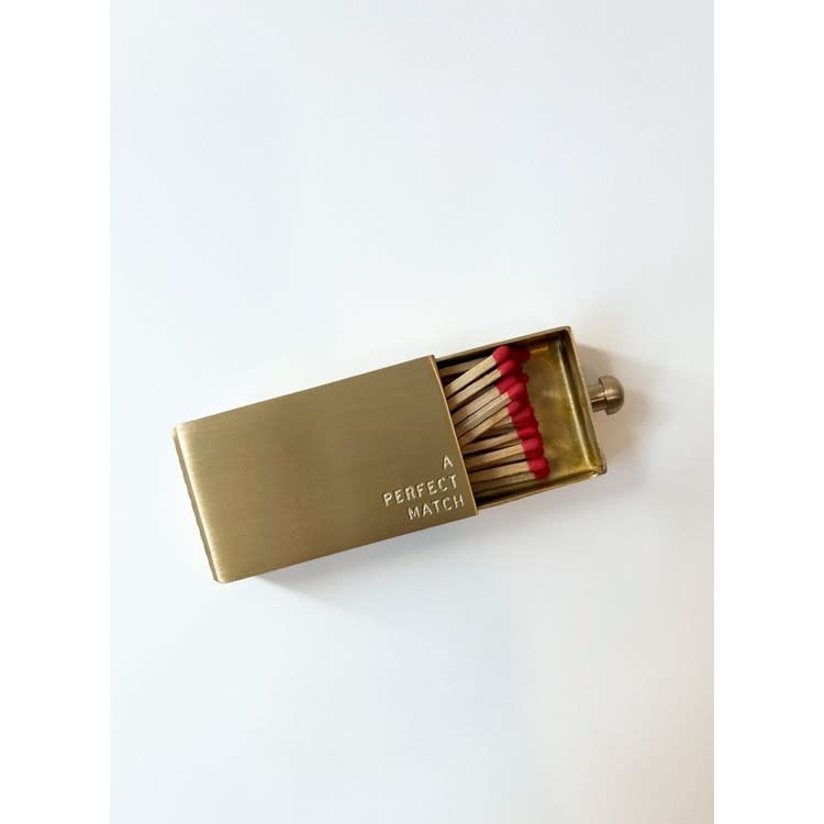 Curated Brass Match Case and Striker