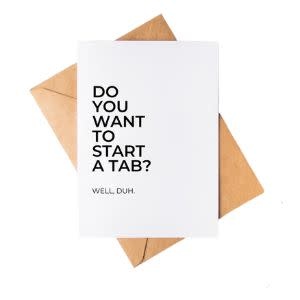 Start a Tab Greeting Card