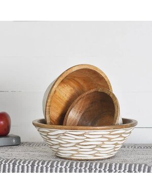 Skim Carve Wood Bowl, 8"