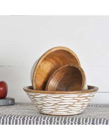 Skim Carve Wood Bowl, 8"