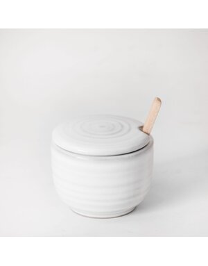 Ceramic Cup w/ Lid, White