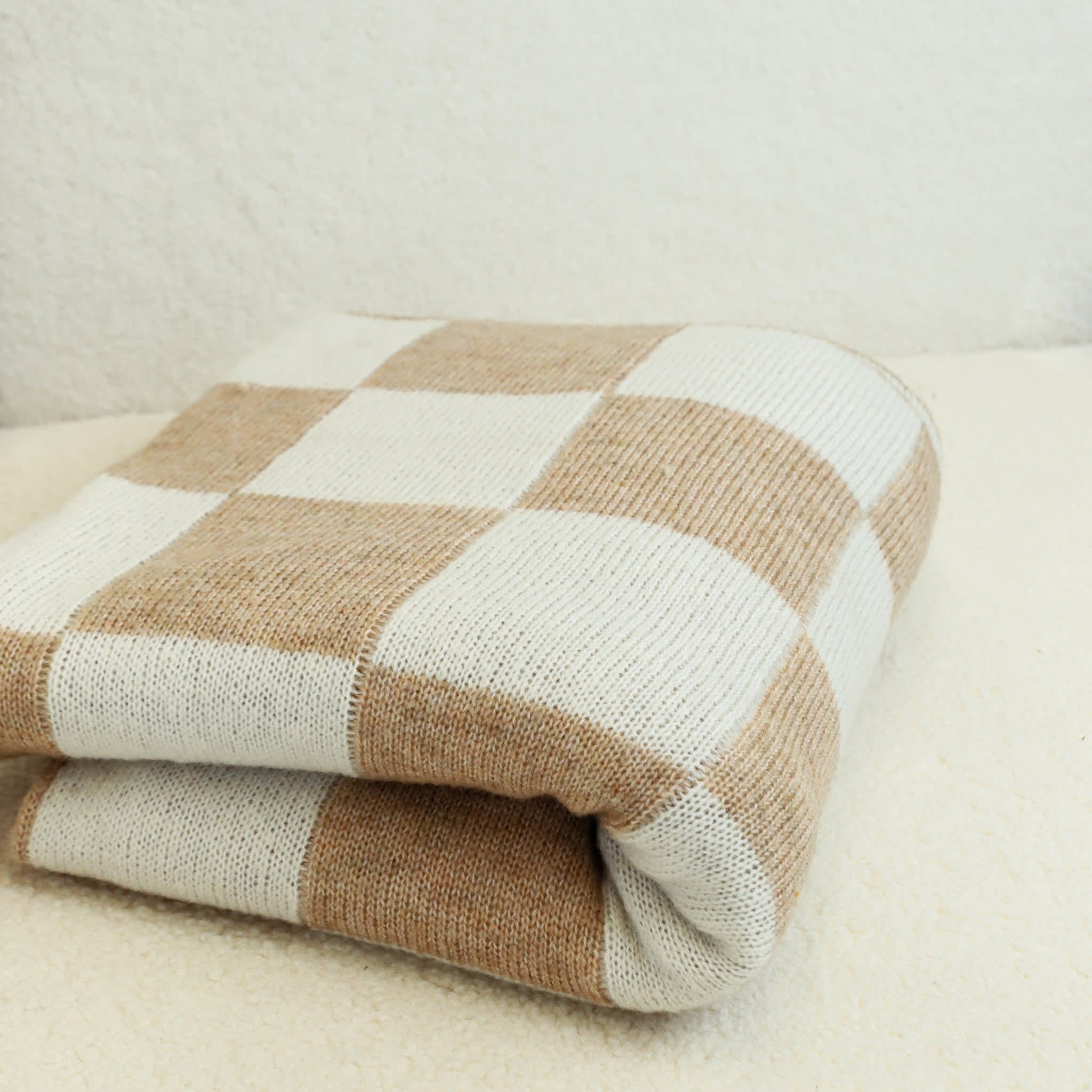 Cream plaid 2025 throw blanket