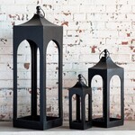 Black Aluminum Lantern, 15"
