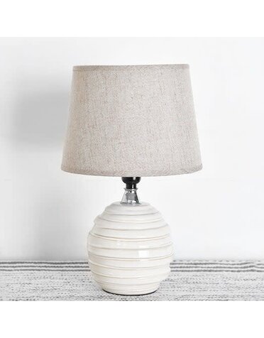 Offset Stripe Lamp, White, 14.3"x9.84"x16.5" Available for local pick up