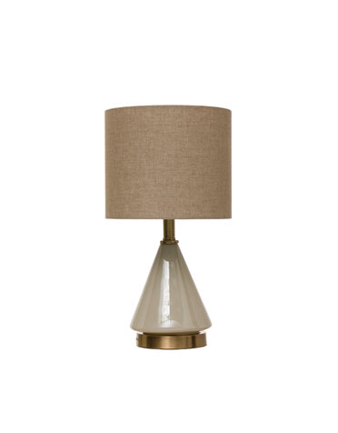 Glass Table Lamp w/ Linen Shade