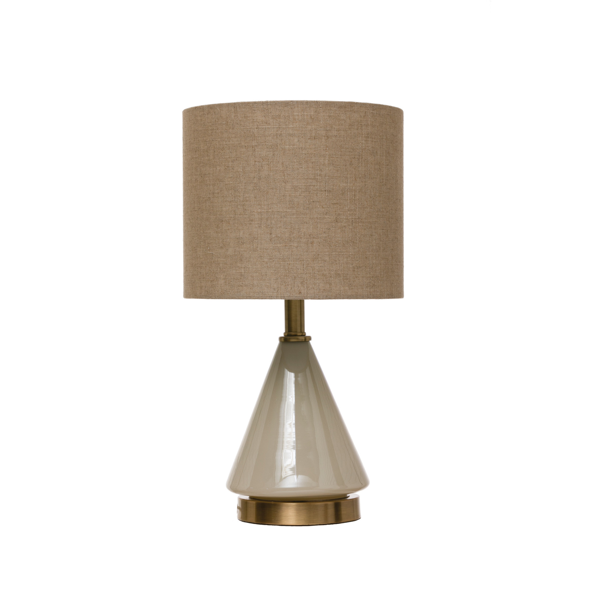 Glass Table Lamp w/ Linen Shade 10.5"x20" Available for local pick up