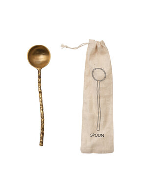 Brass Serving Spoon w/ Hammered Handle
