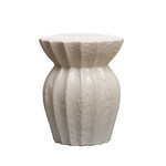 Sculpted Stoneware Stool/Side Table, 15D x 18H