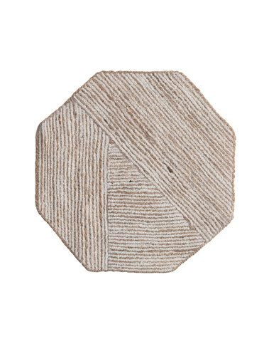 Cotton & Jute Embroidered Octagon Shaped Placemat