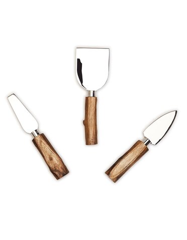 Cheese Knives w/ Wood Handle Set