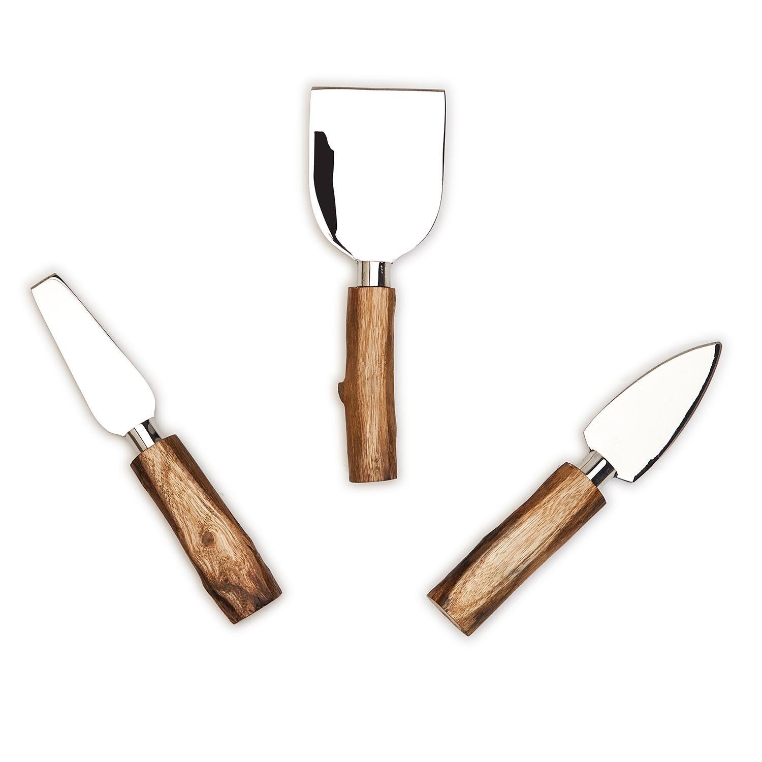 Cheese Knives w/ Wood Handle Set