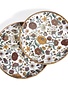 Floral Wood Round Tray 18" - Dry Food, Hand Wash Only