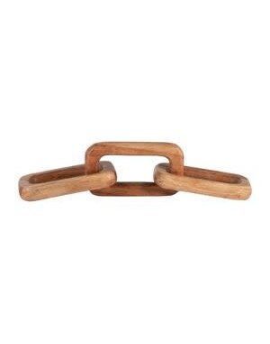 Wooden Triple Link Chain, Brown, 17"
