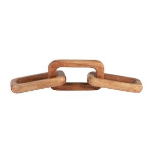Wooden Triple Link Chain, Brown, 17"