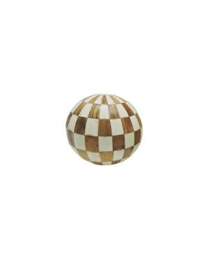 Resin Checkered Orb, Ivory & Natural, Large