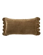 Velvet Scallop Pillow, Truffle, 21x12"
