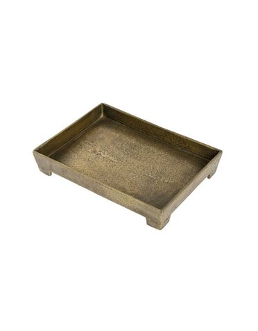 Footed Coffee Table Tray, Bronze, 11.5x8.5"