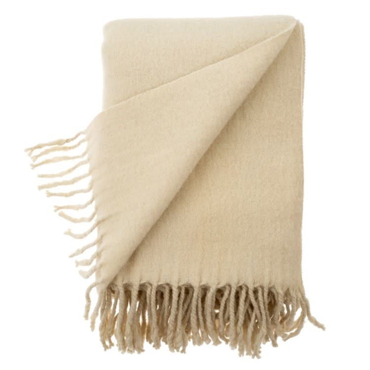 Alpes Merino Wool Throw, Cream, 60x50"