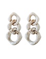 Cream Lucite Chain Statement Drop Earrings