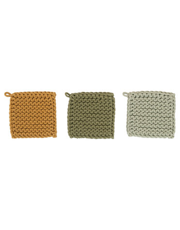 Cotton Crocheted Pot Holder, Assorted Colors, priced individually