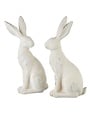 Assorted Distressed White Rabbit, 13.5", Set of two