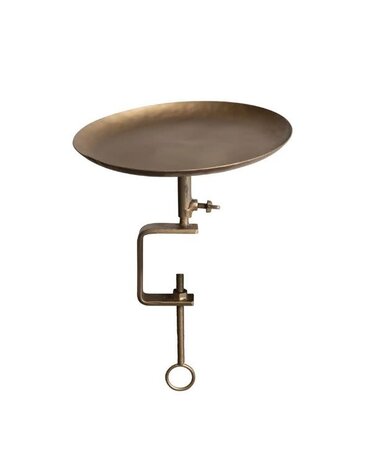 Decorative Metal Mantel/Tableside Tray w/ Adjustable C-Clamp, 9"