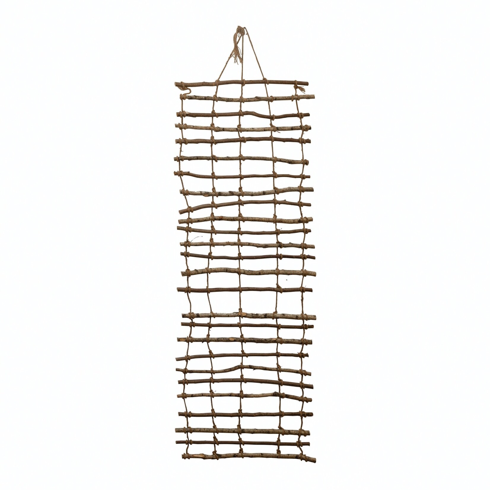 Handmade Wood & Jute Wall Trellis