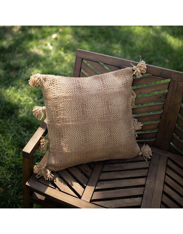 Hand Woven Theros Pillow, Brown, 20 in. x 20 in.