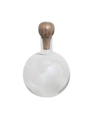 Glass  Decanter with Mango Wood Stopper