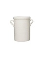 Distressed Coarse Terracotta Crock with Handles, White, Available for local pick up