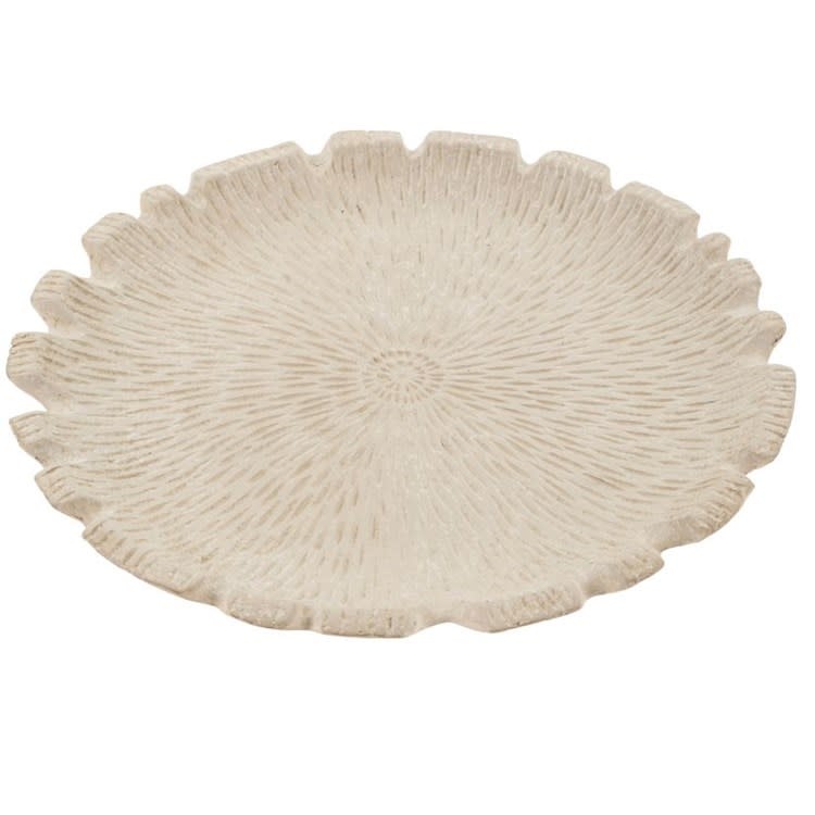 Coral Paper Mache Tray, 19 in.